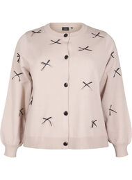 Strikket cardigan med sløyfer, Simply T. Black Bows