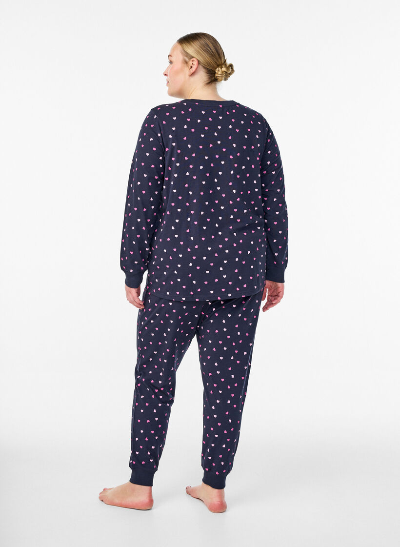 Trykte pyjamasbukser, Bl&aring;, Model image number 1