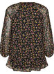 A-linjeformet tunika med blomsterprint, Svart, Packshot image number 1