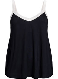 Nattopp med stropper og V-hals, Black 