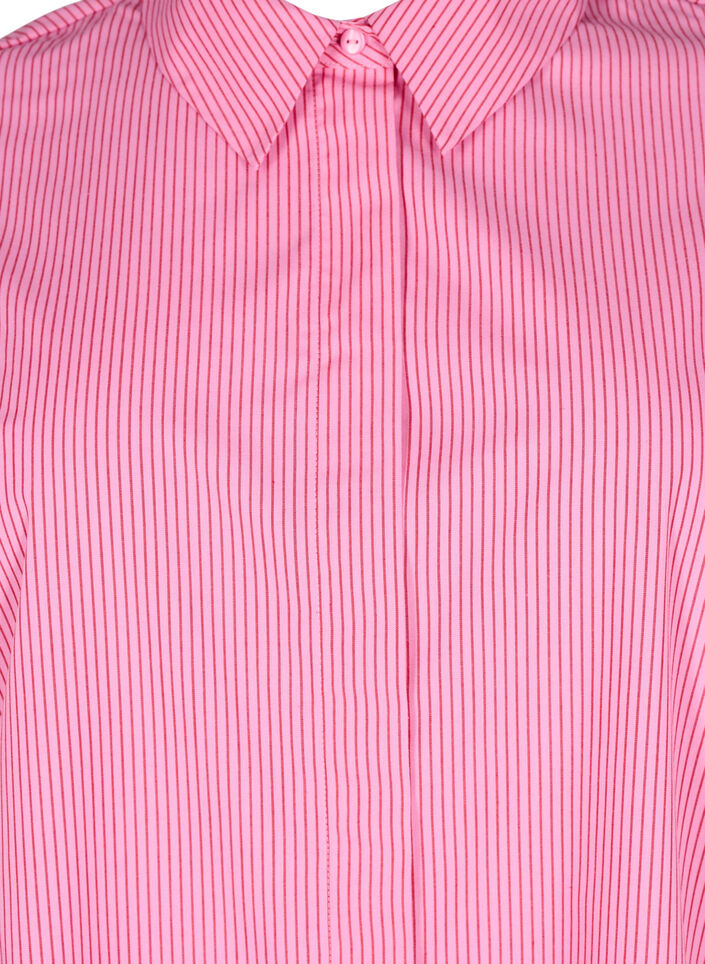 Løs langermet skjorte med striper, Rosa, Packshot image number 2