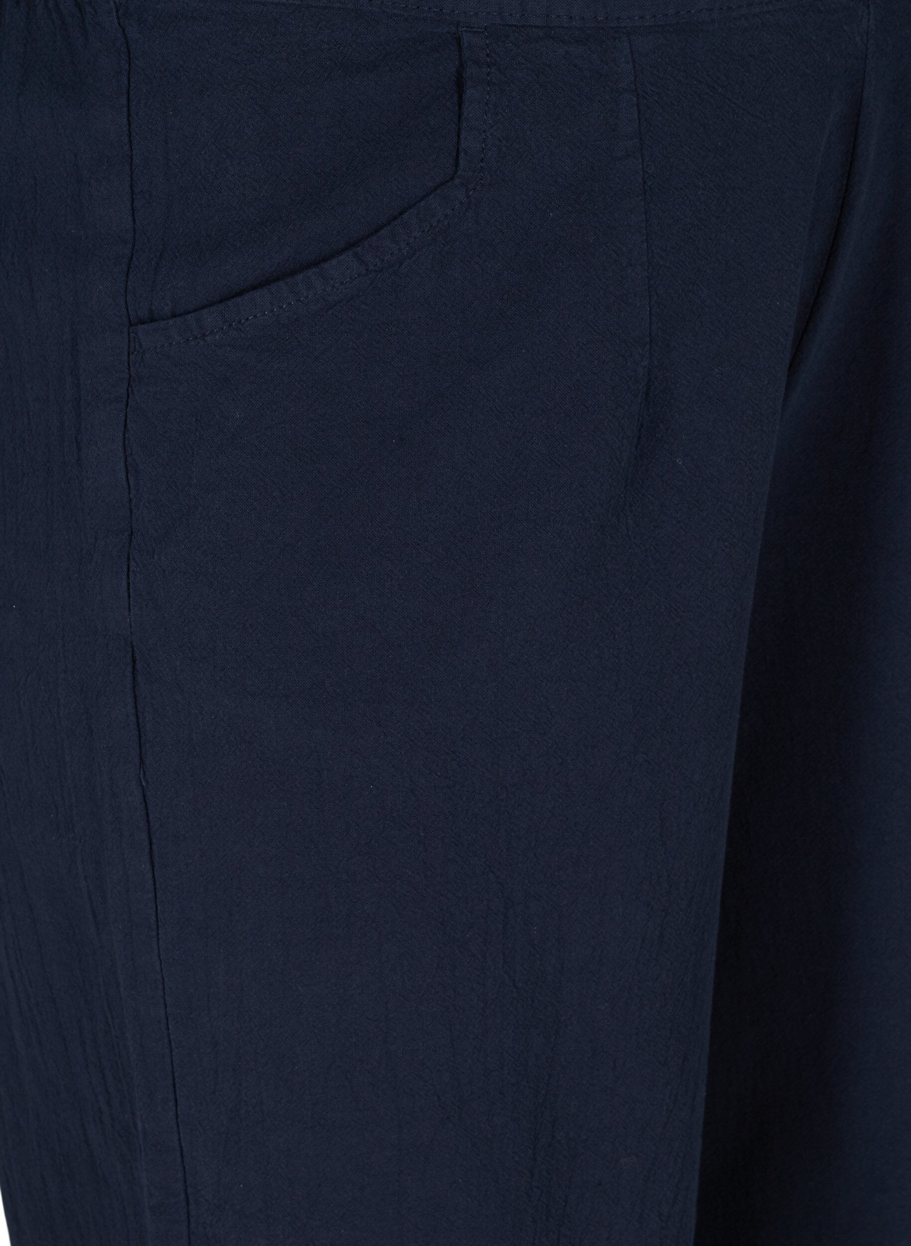 Zizzi L&oslash;se culottebukser i bomull, Night Sky, Packshot image number 2