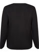 Finstrikket cardigan med stoffdekte knapper, Svart, Packshot image number 1