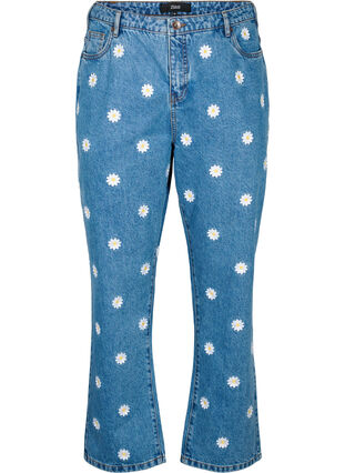 Høy midje Gemma jeans med tusenfryd, L.B. Flower, Packshot image number 0