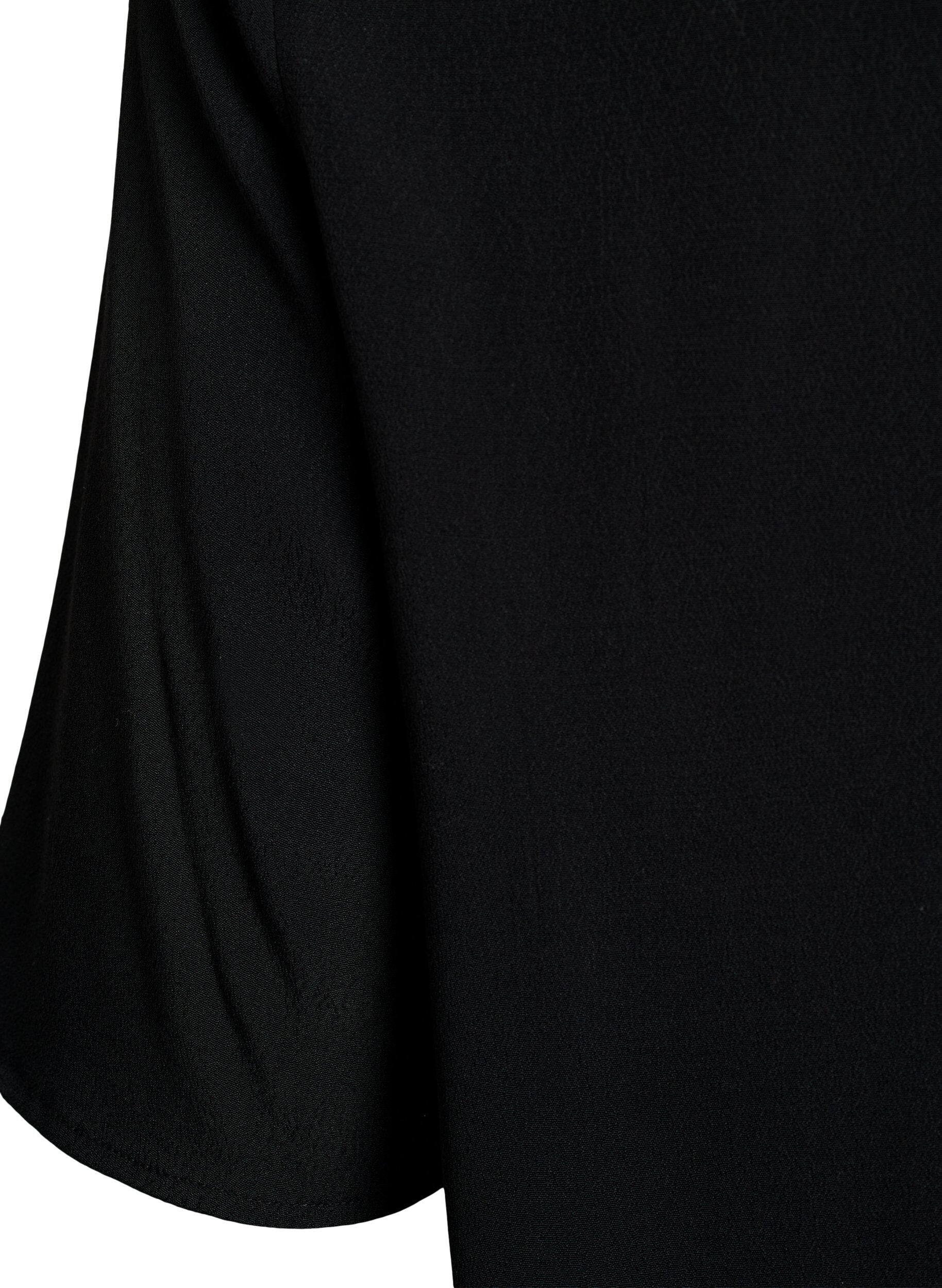 Zizzi Kortermet bluse i viskose, Svart, Packshot image number 3