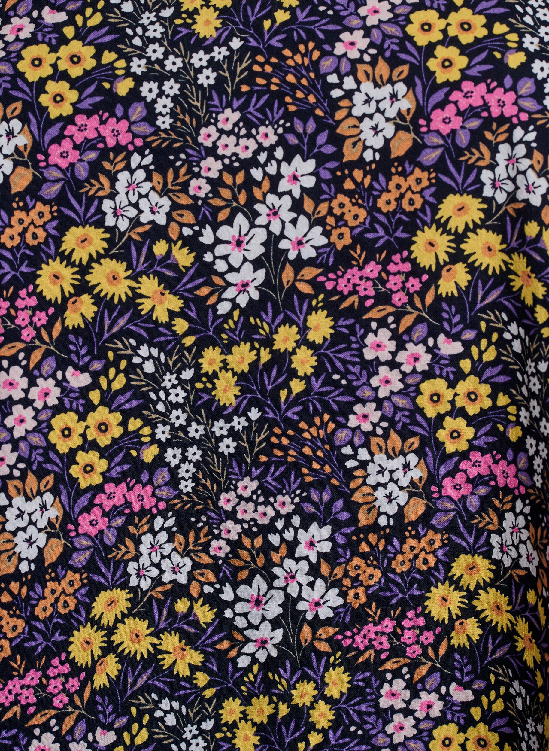 ZizziKort A-linje kjole med blomstertrykk, Bl&aring;, Packshot image number 2
