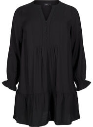 Kort kjole med sømmer og knapper, Black