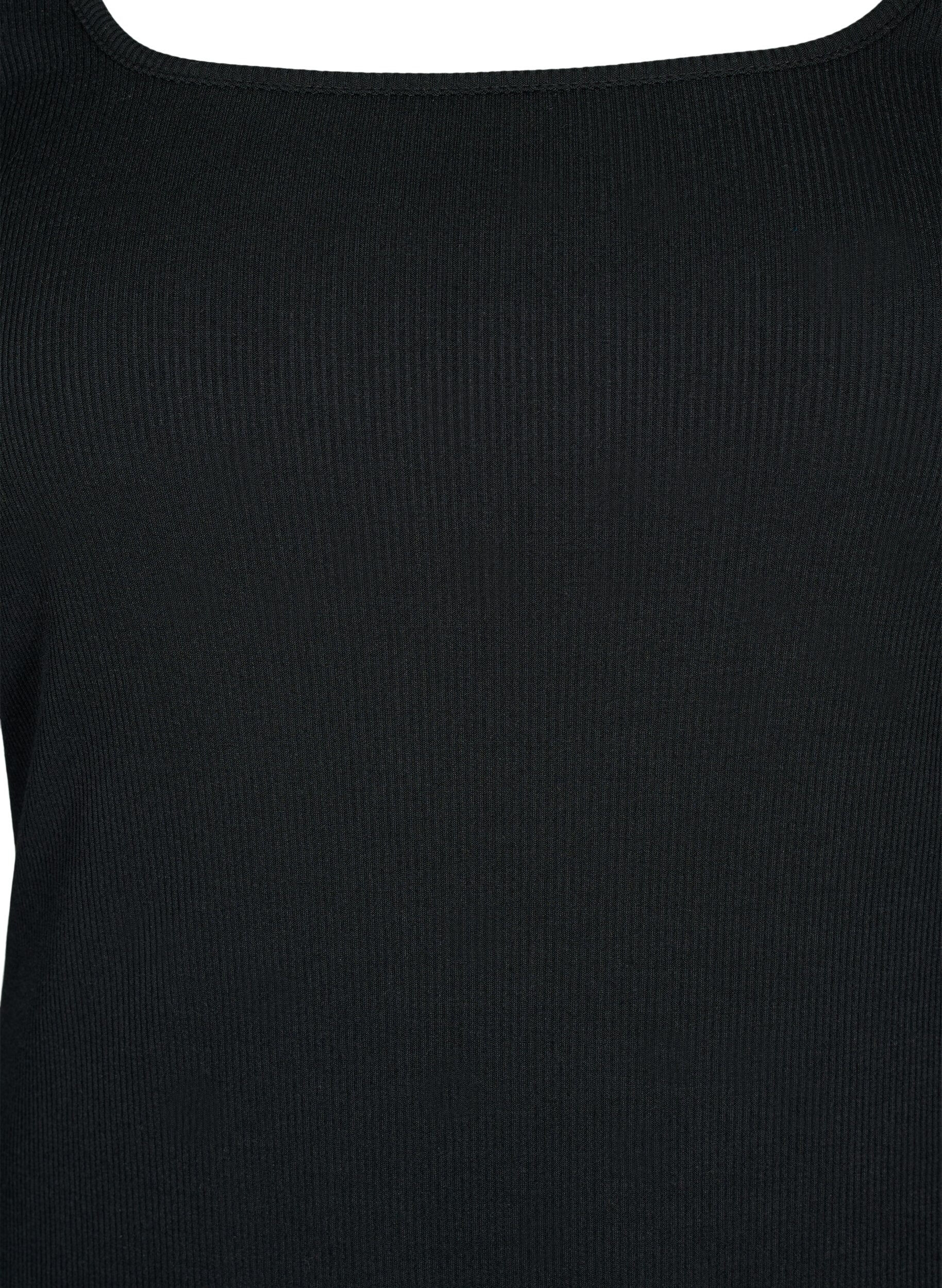 Zizzi Kroppsn&aelig;r kjole med splitt og lange ermer, Black, Packshot image number 2