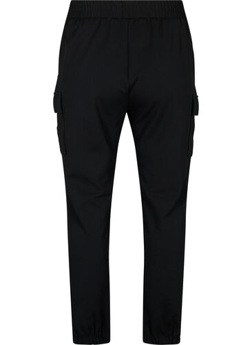 Cargobukse med elastisk midje, Black, Packshot image number 1