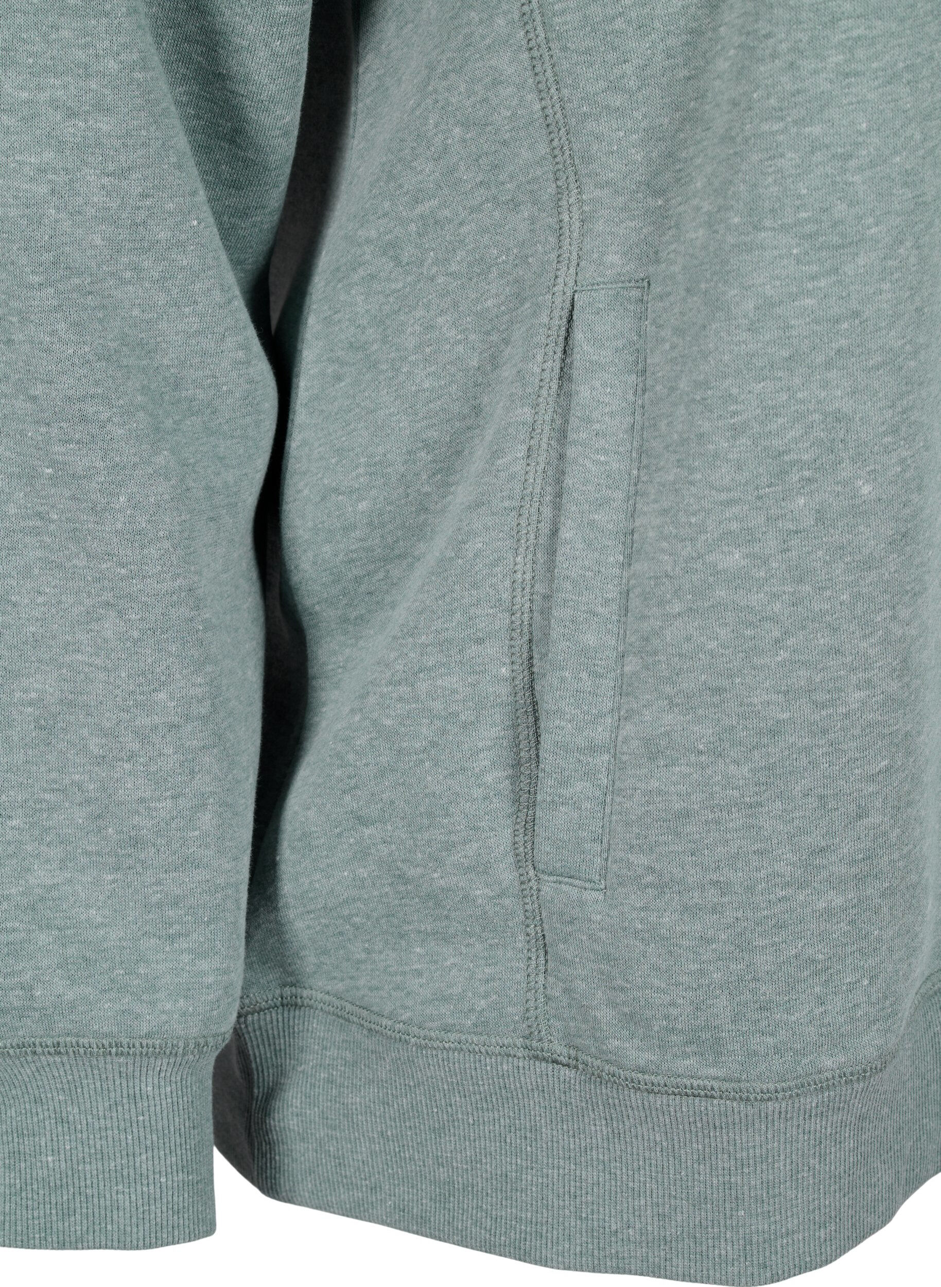 Zizzi FLASH - Genser med h&oslash;y krage, Balsam Green Melange, Packshot image number 3