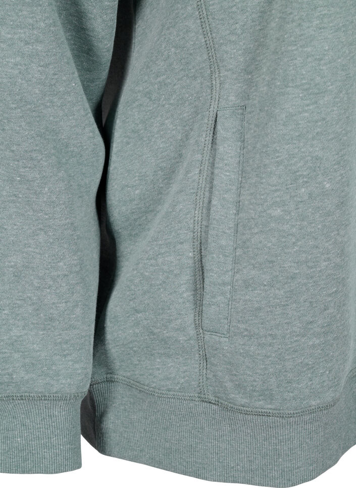 FLASH - Genser med høy krage, Balsam Green Melange, Packshot image number 3