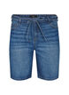 Slim fit denimshorts med knytebelte, Bl&aring;, Packshot image number 0