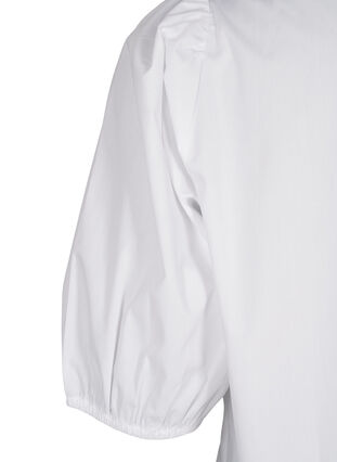 Zizzi Kortermet bluse med blondedetalj, Bright White, Packshot image number 3