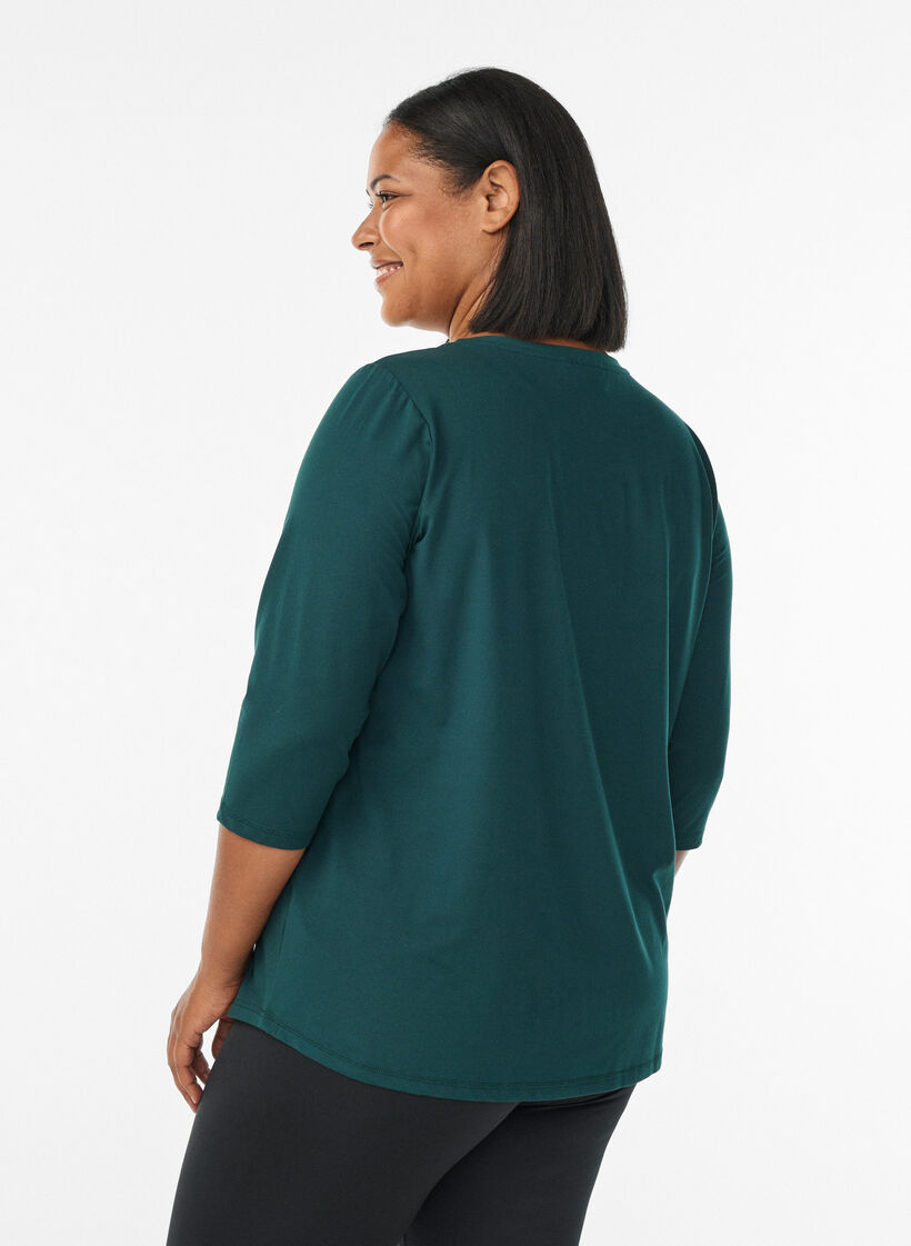 Treningsbluse med 3/4-ermer, Gr&oslash;nn, Model image number 2