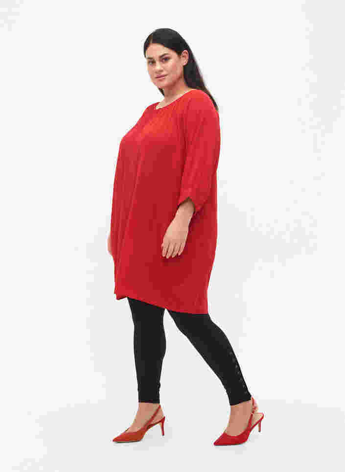 Viskoseleggings med knapper, Black, Model
