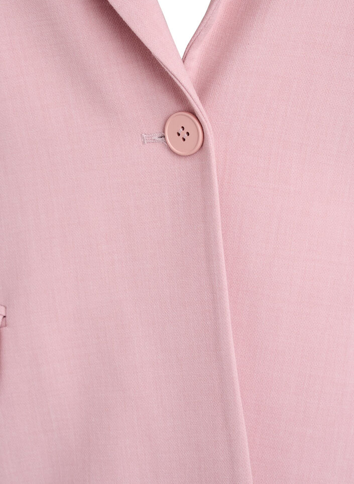 Klassisk blazer med enkel knappelukking og lommer, Rosa, Packshot image number 2