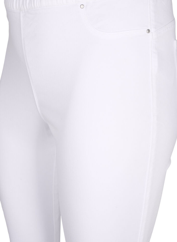 Jeggings med h&oslash;y midje, Hvit, Packshot image number 2