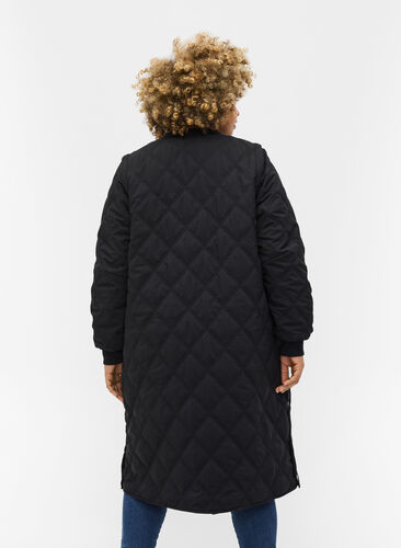 Quiltet 2-i-1 jakke med lommer, Black, Model image number 1