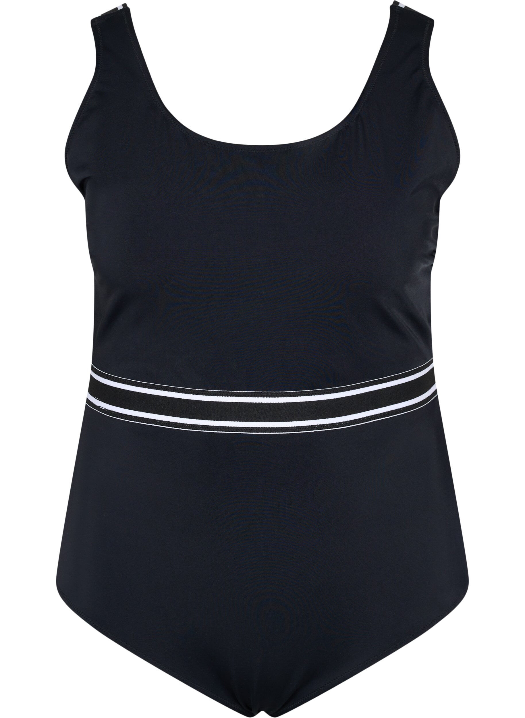 Zizzi Badedrakt med rund hals, Black, Packshot image number 0