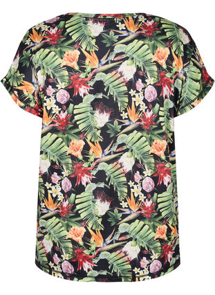 T-skjorte med trykk til trening, Palm Flower AOP, Packshot image number 1