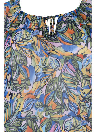 Langermet bluse med knyting i halsen, Vibrant Leaf, Packshot image number 2