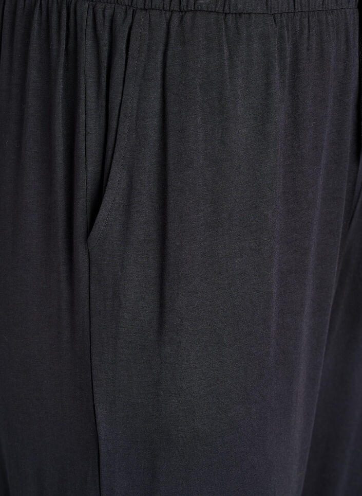 Nattbukser i modalstoff med høy midje, Svart, Packshot image number 2