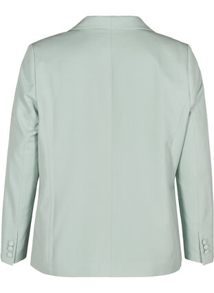 Klassisk blazer med skulderputer, Slate Gray, Packshot image number 1