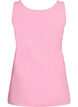 Ensfarget basic topp i bomull, Rosa, Packshot image number 1