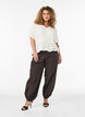 Bluse med tekstur og knytebelte, Vanilje, Model image number 1