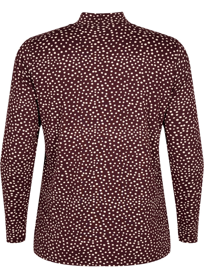 FLASH - Bluse med lange ermer og turtleneck, Mørk Bordeaux, Packshot image number 1