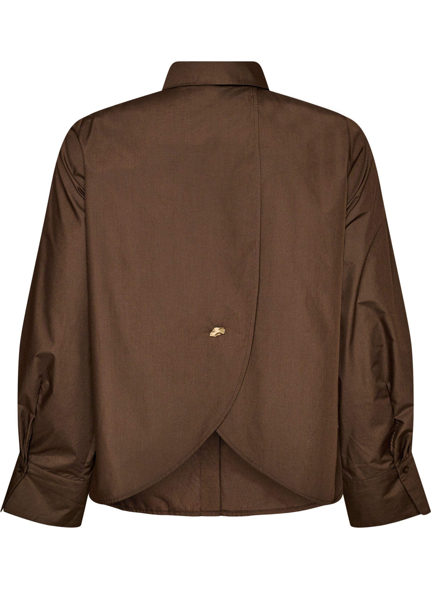 ZizziSkjorte med dekorativ detalj p&aring; ryggen, Brun, Packshot image number 1
