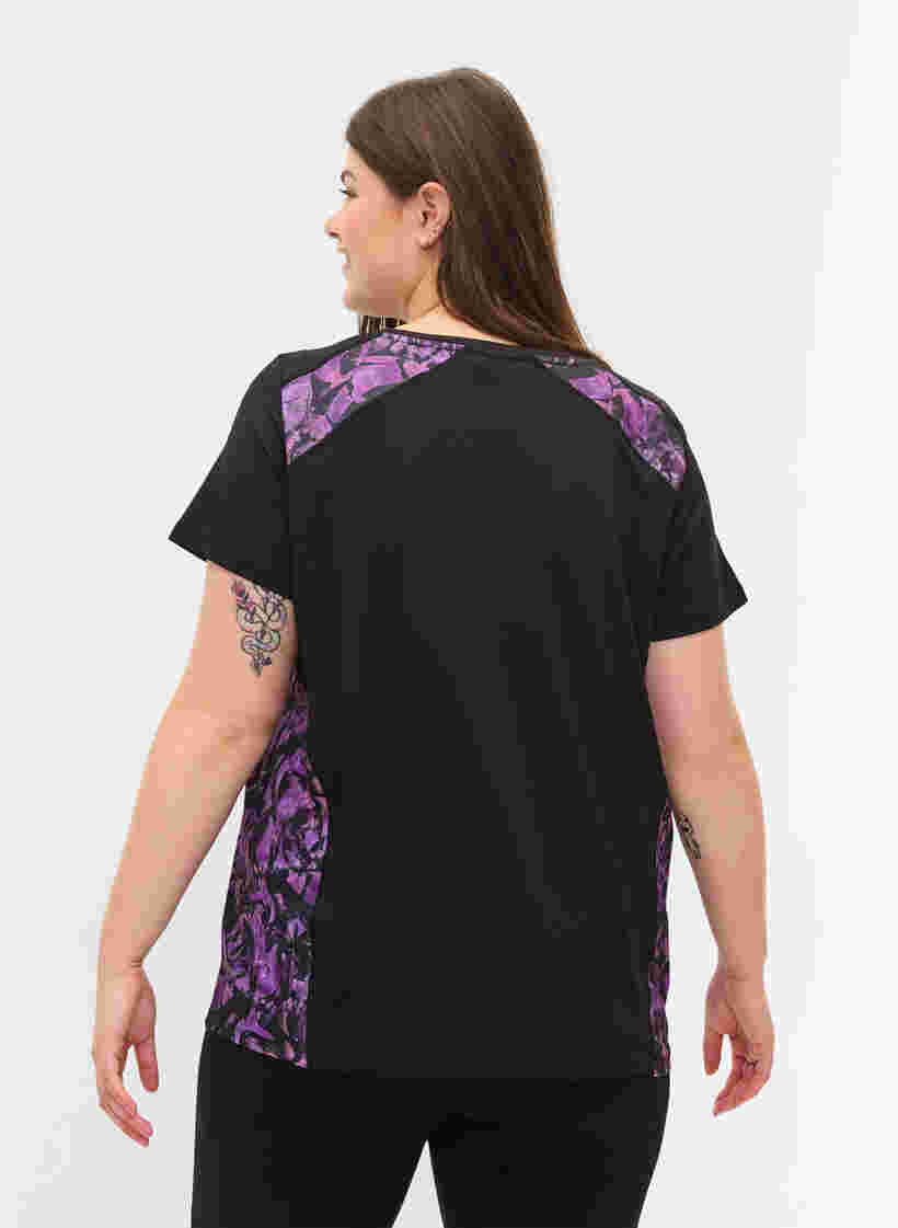 Trenings T-skjorte med mønster, Black, Model image number 1