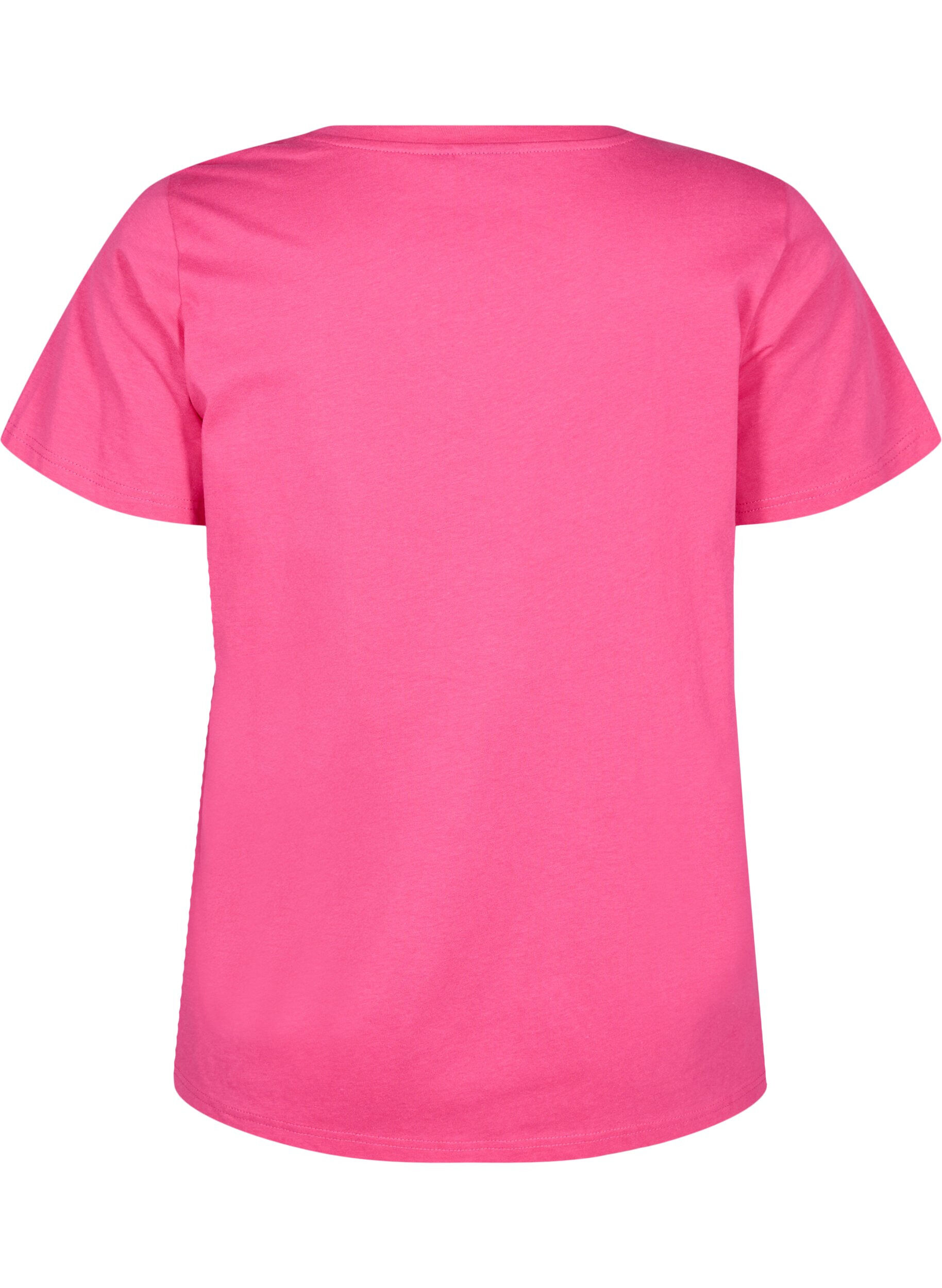 Zizzi Bomulls-t-skjorte med motiv, Raspb. w. Strawberry, Packshot image number 1