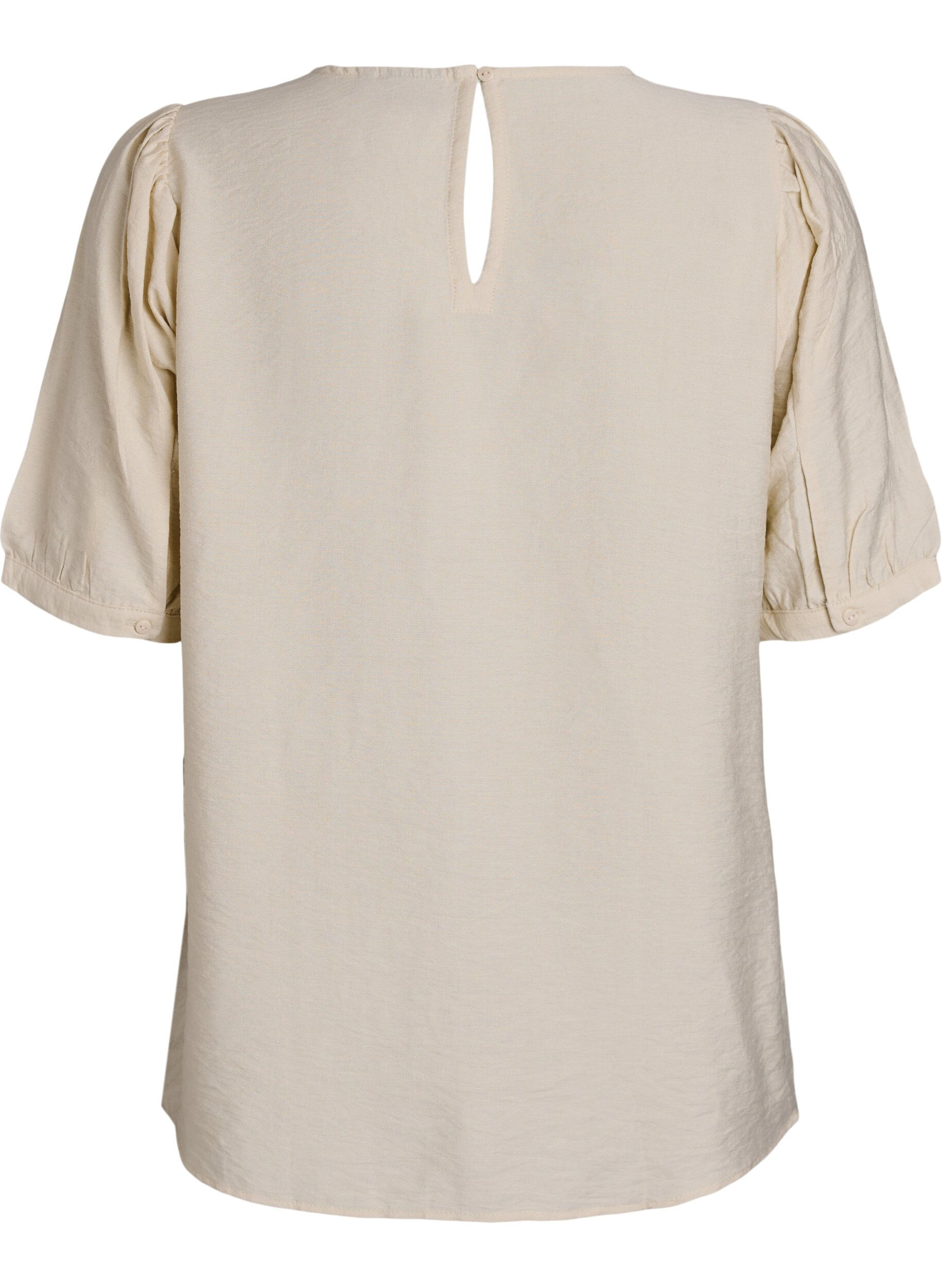 Zizzi Viskose bluse med 1/2 ermer, Beige, Packshot image number 1