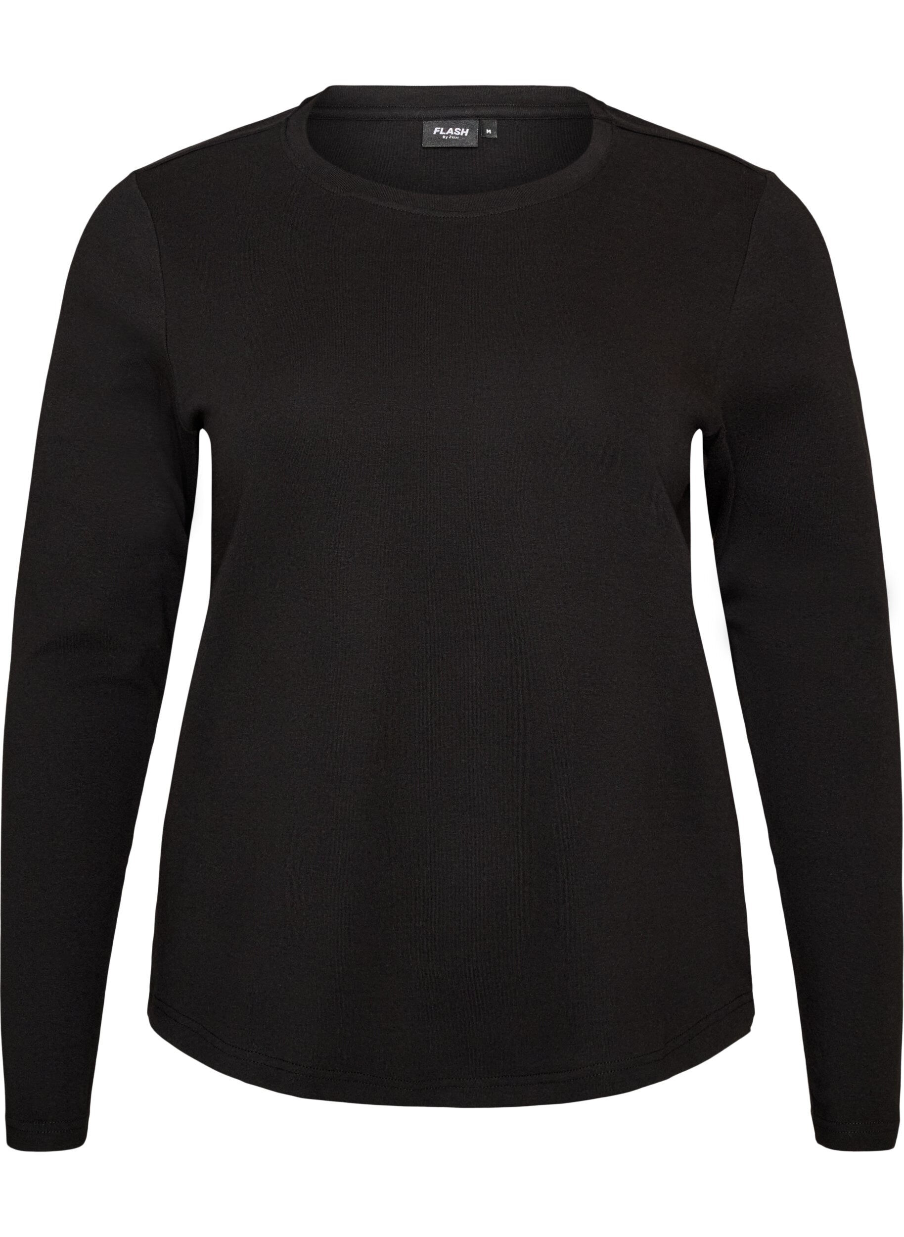ZizziLangermet basis-T-skjorte med rund hals, Svart, Packshot image number 0