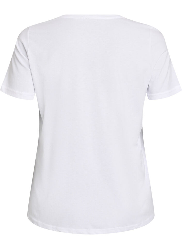 T-skjorte med trykk, Hvit, Packshot image number 1