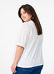 T-skjorte med Broderie Anglaise-ermer, Hvit, Model image number 2