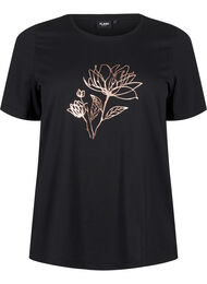 FLASH - T-skjorte med motiv, Black R. Gold Flower