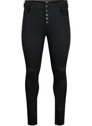 Amy-jeans med høy midje og knapper, Black