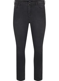 Amy jeans med høy midje og supersmal passform, Dark Grey Denim