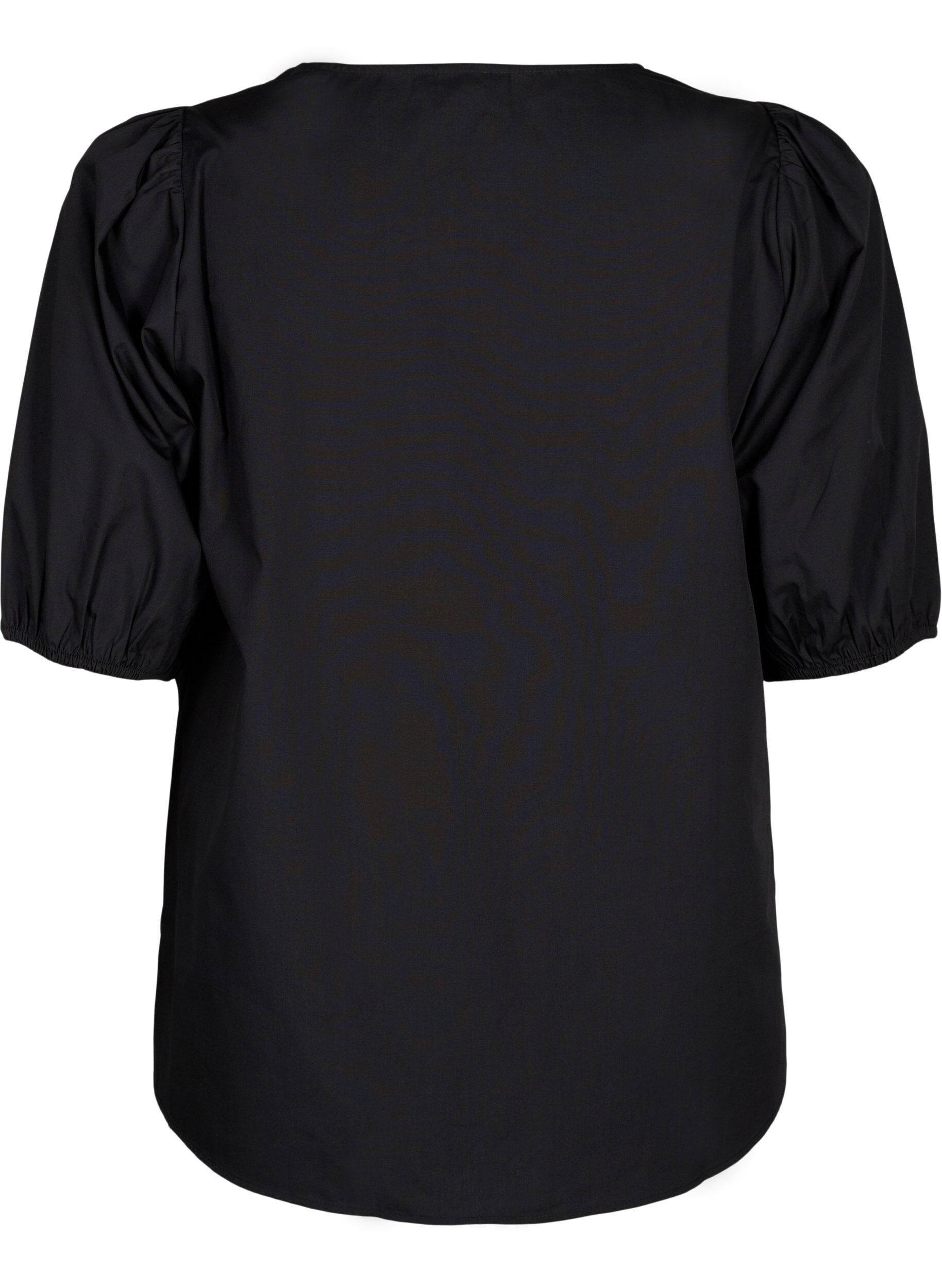 ZizziKortermet bluse med blondedetalj, Black, Packshot image number 1