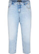 Cropped Vera jenas med nagler, Light blue denim, Packshot image number 0