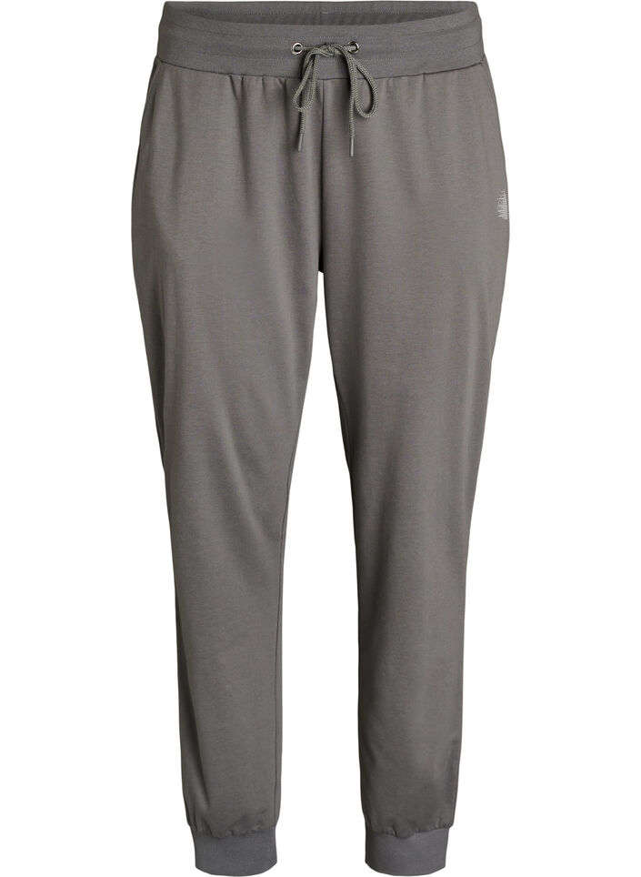 L&oslash;se joggebukser med lommer, Gr&aring;, Packshot image number 0