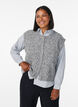 Mønstret strikkevest med dekorative knapper, Grå, Model image number 0