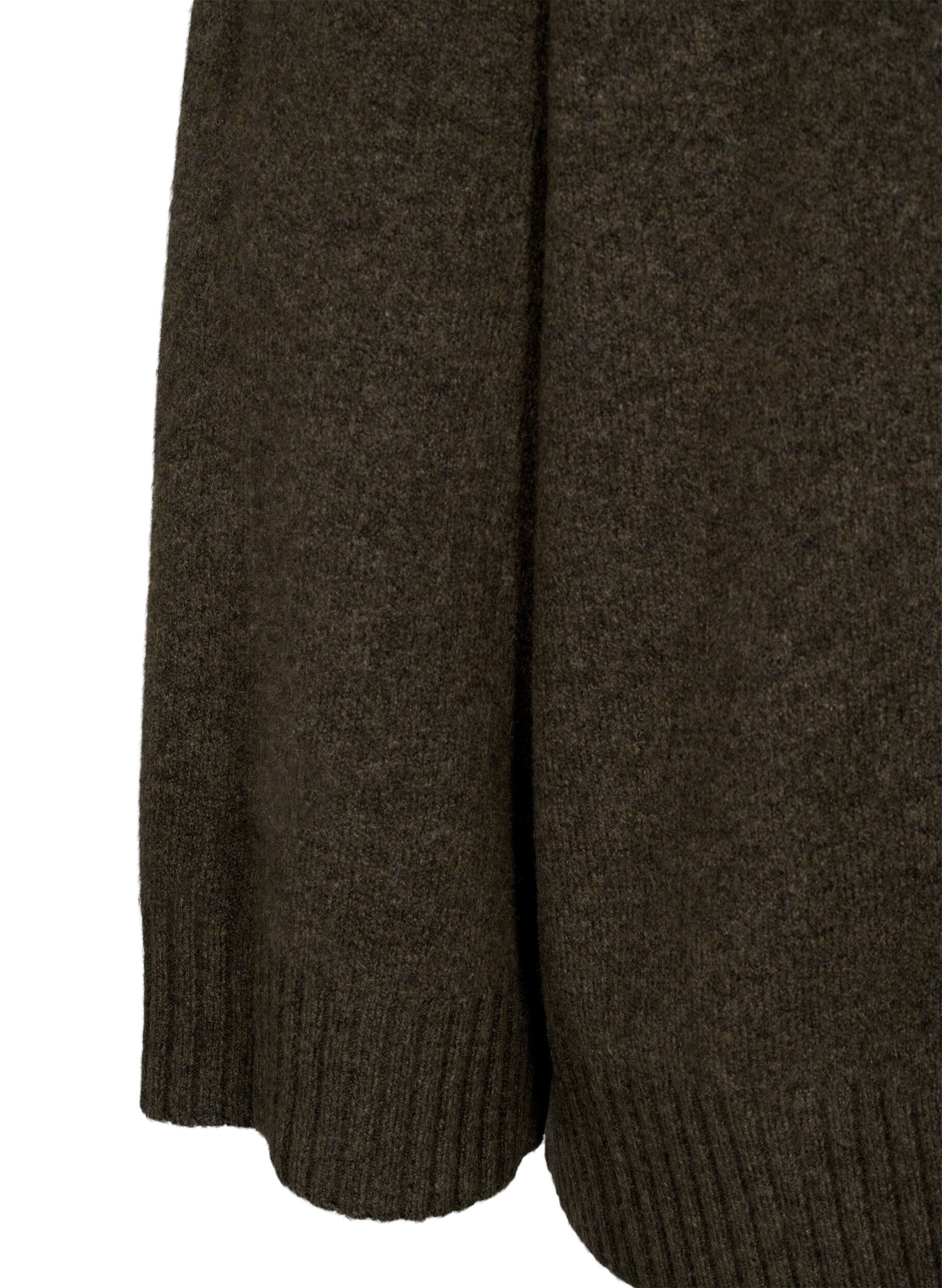 Zizzi Strikket h&oslash;yhalset bluse, Sea Turtle Mel., Packshot image number 3