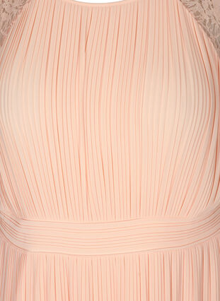 Kortermet plissékjole med blonder og smock, Rose Smoke, Packshot image number 2