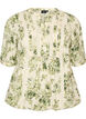 Bluse med trykk og 1/2 ermer, Gr&oslash;nn, Packshot image number 0