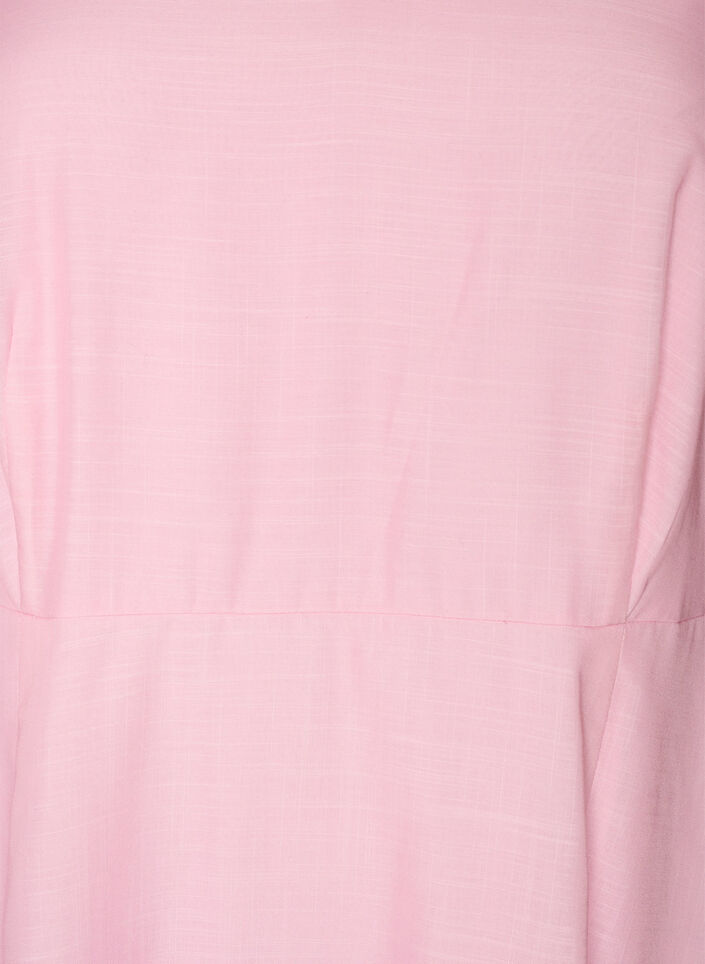 Midikjole med empirelinje og blomstertrykk, Rosa, Packshot