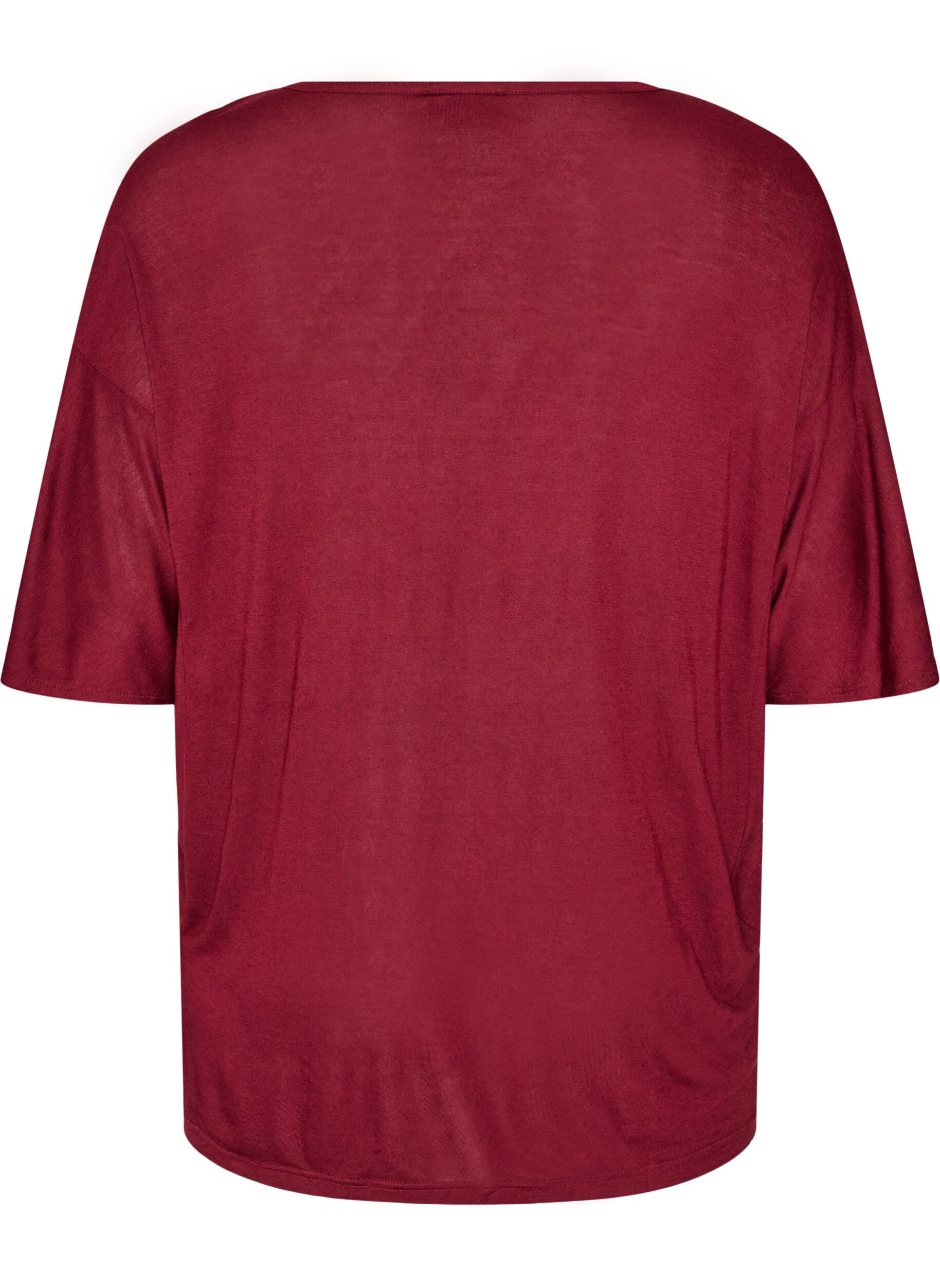 ZizziLoose fit T-skjorte i viskose jersey, R&oslash;d, Packshot image number 1