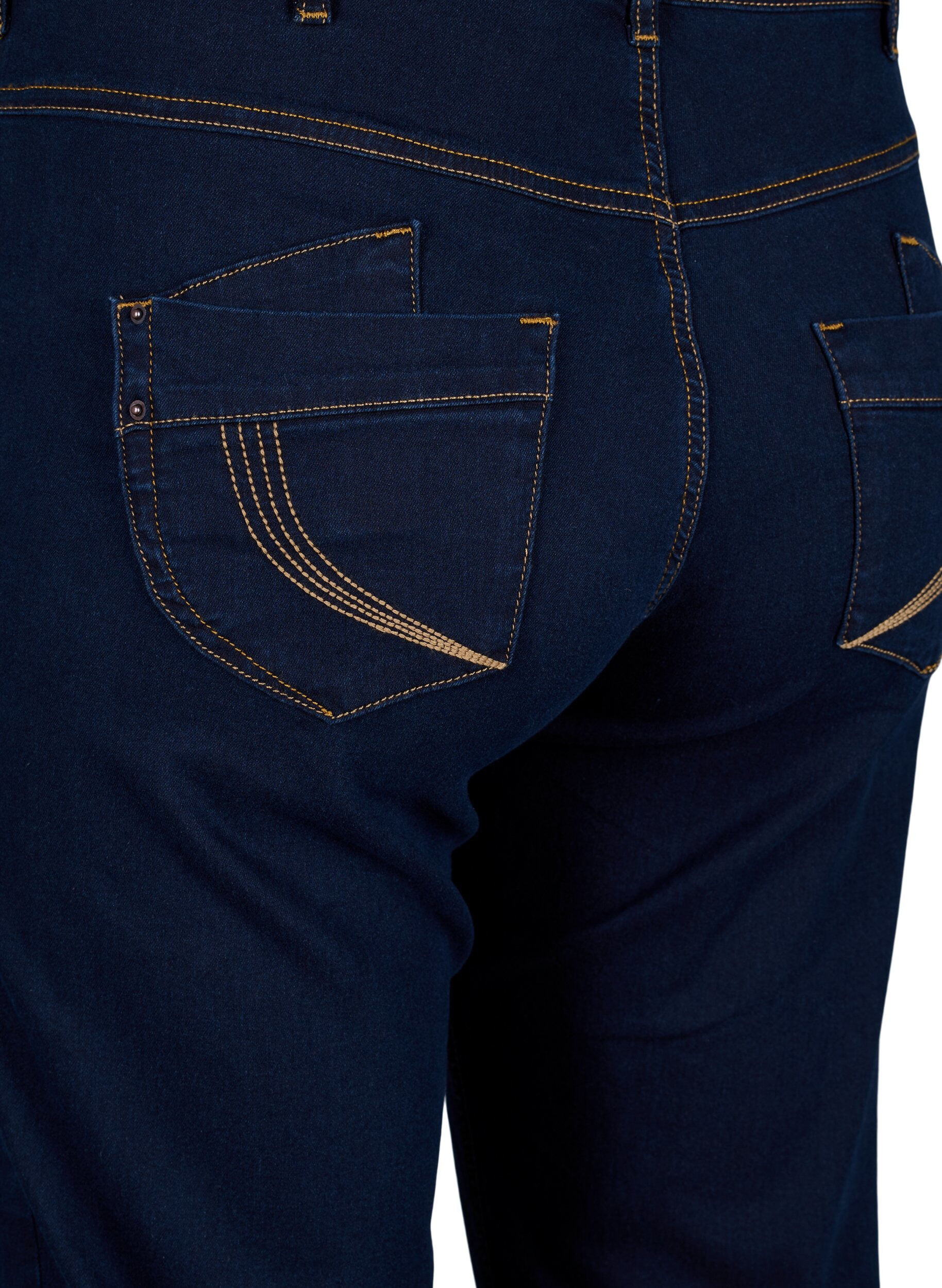 ZizziRegular fit Gemma jeans med h&oslash;y midje, Bl&aring;, Packshot image number 3